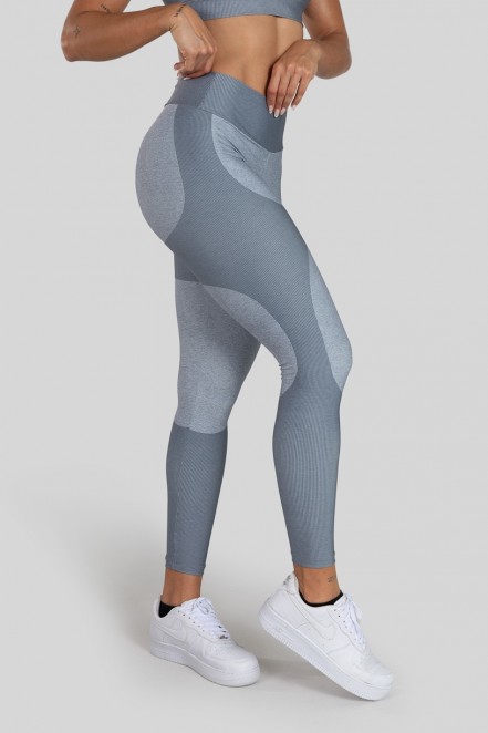 Calça Legging com Cós Duplo Estampa Digital (Gray Bubble) | Ref: K3068-C 