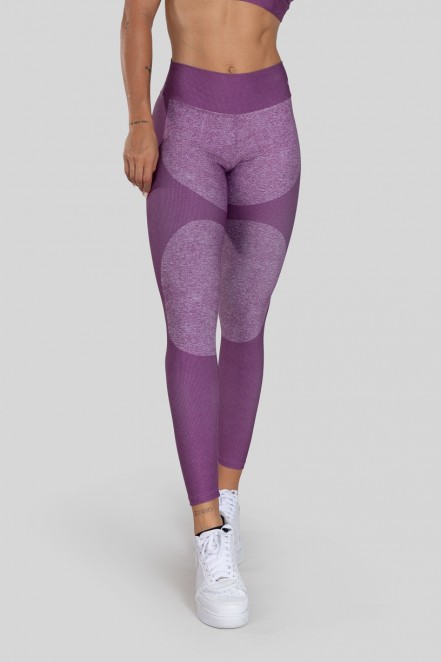 Calça Legging com Cós Duplo Estampa Digital (Purple Bubble) | Ref: K3068-A