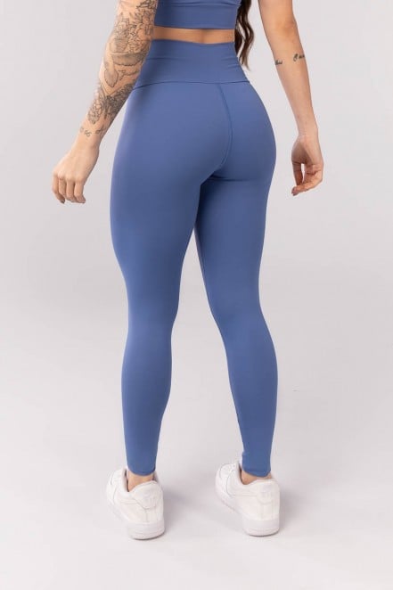 Calça Legging com Cós Transpassado (Azul) | Ref: K3332-F