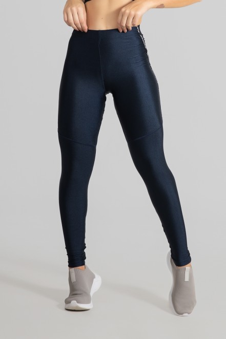 Calça Legging Tecido Platinado com Chapado (Azul Marinho) | Ref: GO468-D