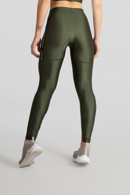 Calça Legging Tecido Platinado com Chapado (Verde Militar) | Ref: GO468-B