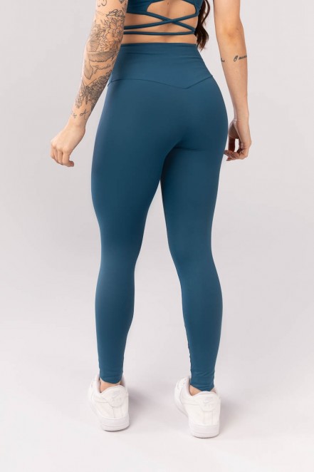 Calça Legging com Tira na Cintura (Azul Petróleo) | Ref: K4052-C