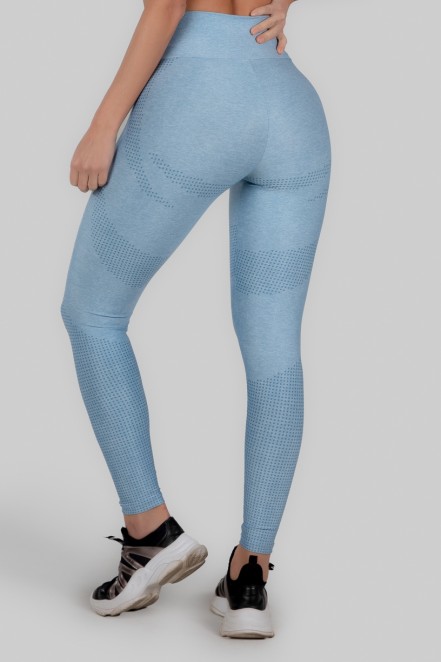 Calça Legging Estampa Digital Cós Duplo (Acqua Blue) | Ref: K3015-A