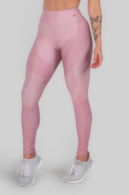 Calça Legging Estampa Digital Cós Duplo (Pink Dot) | Ref: K3011-A