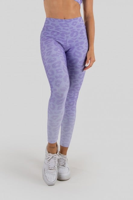 Calça Legging Estampa Digital com Cós Duplo (Lilac Leopard)  Ref K3235-C