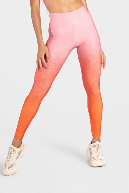 Calça Legging Estampa Digital com Cós Duplo (Orange Glow) | Ref: K3087-E