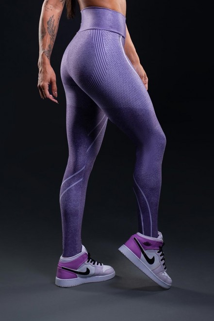 Calça Legging Estampa Digital com Cós Duplo (Purple Curves) | Ref: K3266-B