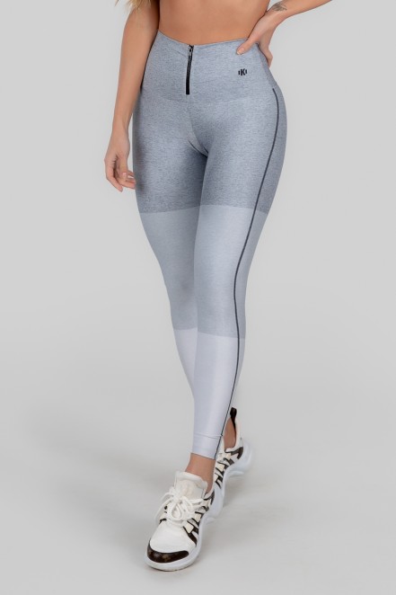 Calça Legging Estampa Digital com Zíper no Cós (Grey Fraction) | Ref: K3005-A