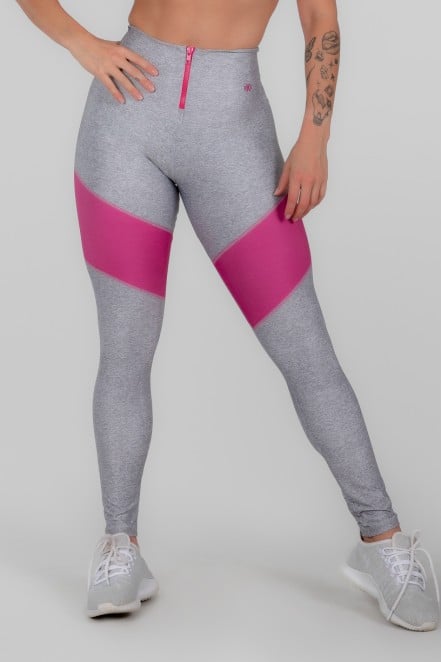 Calça Legging Estampa Digital com Zíper no Cós (Pink Phase) | Ref: K3003-A