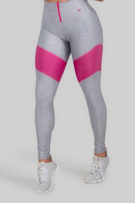 Calça Legging Estampa Digital com Zíper no Cós (Pink Phase) | Ref: K3003-A