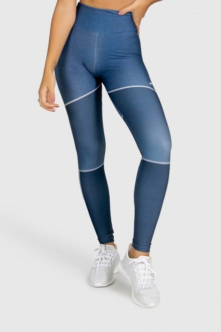 Calça Legging Fitness Estampa Digital Deep Blue | Ref: GO299