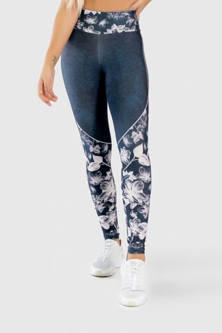 Calça Legging Fitness Estampa Digital Drawn Flowers | Ref: GO311