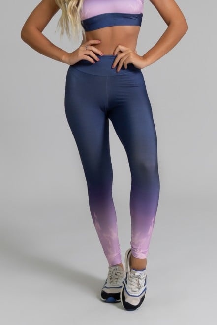 Calça Legging Fitness Estampa Digital Light Purple | Ref: GO358