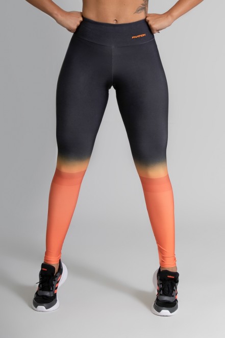 Calça Legging Fitness Estampa Digital Orange Mix | Ref: GO365