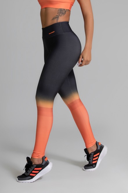 Calça Legging Fitness Estampa Digital Orange Mix | Ref: GO365