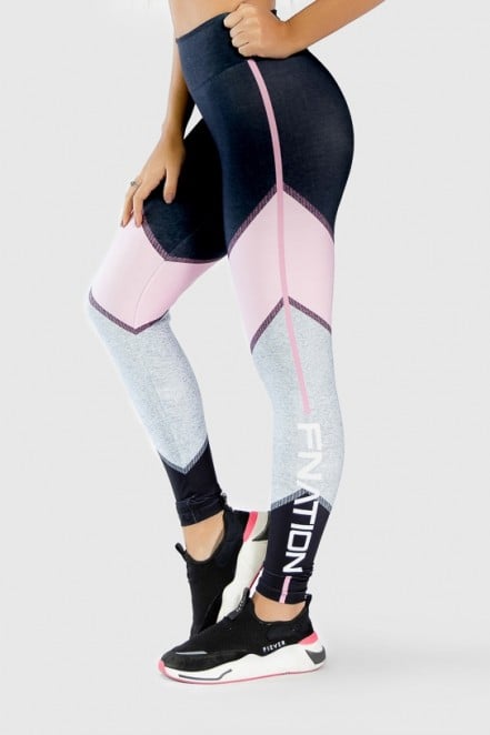 Calça Legging Fitness Estampa Digital Pink Arrow  Ref GO274