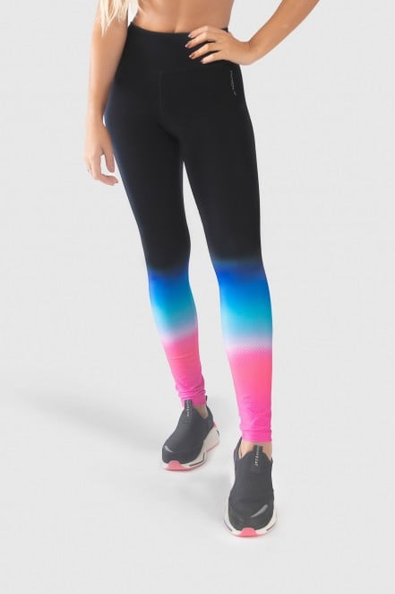 Calça Legging Fitness Estampa Digital Pink Blue Gradient | Ref: GO237 