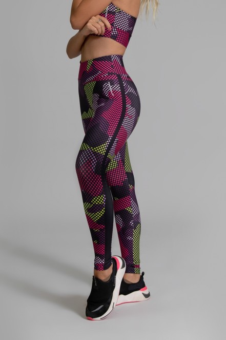 Calça Legging Fitness Estampa Digital Purple Screen | Ref: GO361