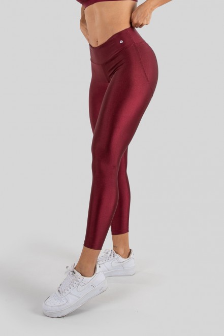 Calça Legging Tecido Platinado Levanta Bumbum (Vinho) | Ref: K3210-C