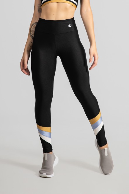 Calça Legging Três Cores (Preto / Ouro / Azul Claro / Branco) | Ref: GO531-A