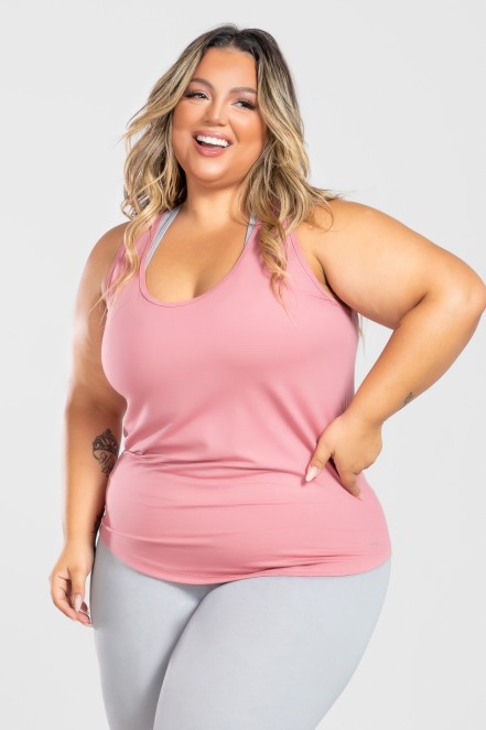 Camiseta Nadador Básica Plus Size (Rosa) | Ref: KP3081-E