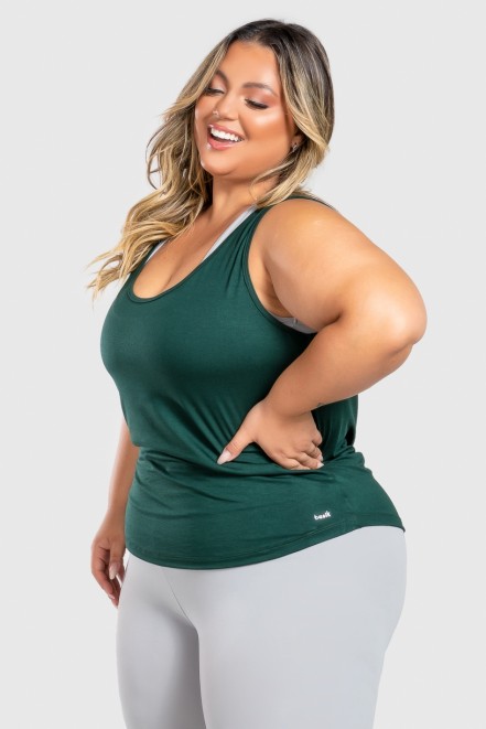 Camiseta Nadador Básica Plus Size (Verde Escuro) | Ref: KP3081-H