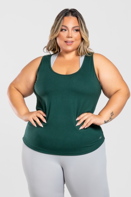 Camiseta Nadador Básica Plus Size (Verde Escuro) | Ref: KP3081-H