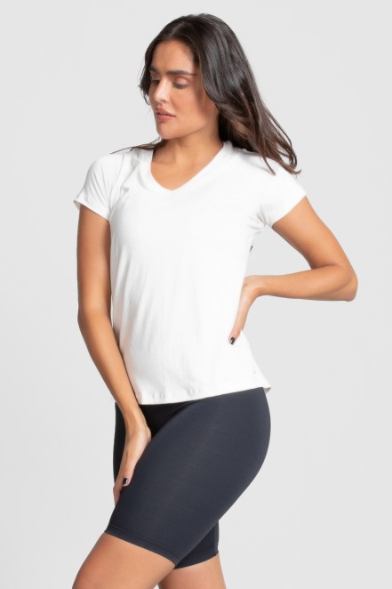 Camiseta Raglan Básica (Off-White) | Ref: K3082-G