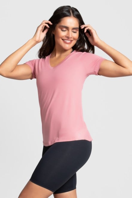 Camiseta Raglan Básica (Rosa) | Ref: K3082-E