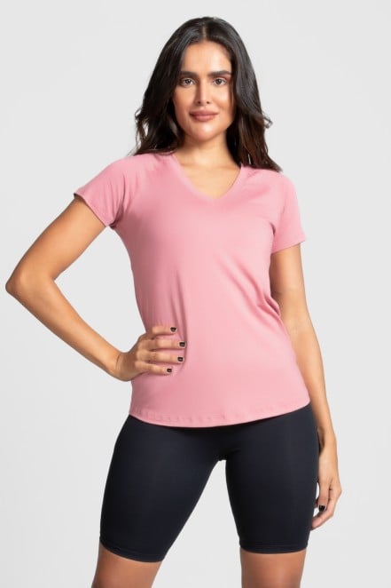 Camiseta Raglan Básica (Rosa) | Ref: K3082-E