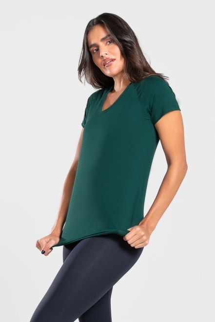 Camiseta Raglan Básica (Verde Escuro) | Ref: K3082-H