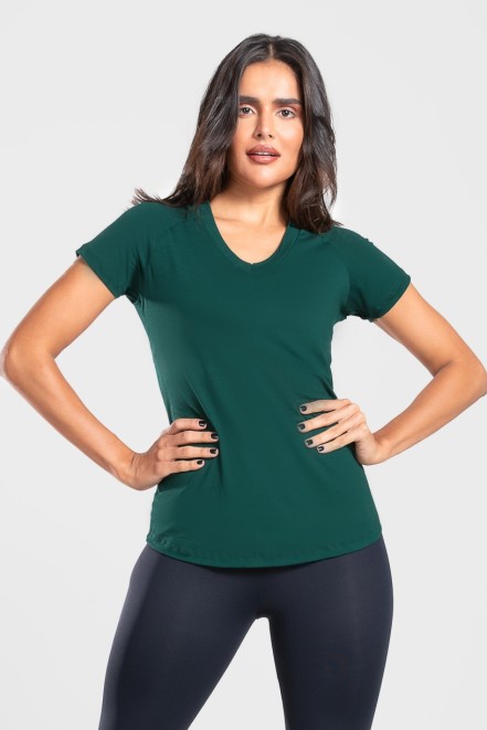 Camiseta Raglan Básica (Verde Escuro) | Ref: K3082-H