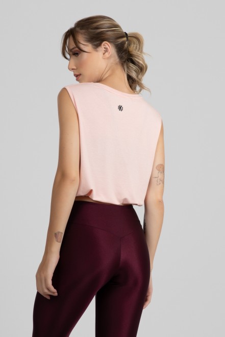 Cropped Viscolycra com Regulagem (Rosa Claro) | Ref: GO412-D