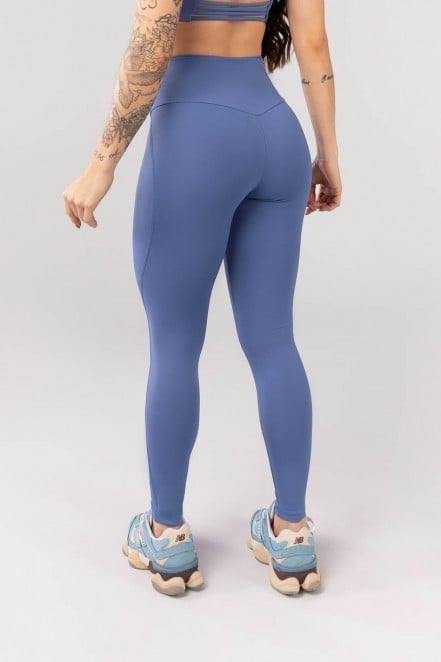 Calça Legging com Cós em V e Recortes (Azul) | Ref: K4081-C