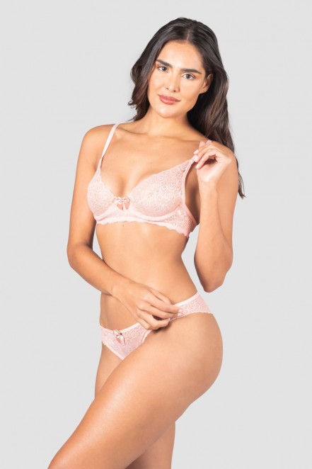 Conjunto Lingerie Esmeralda (Rosa) | Ref: P03-17-D