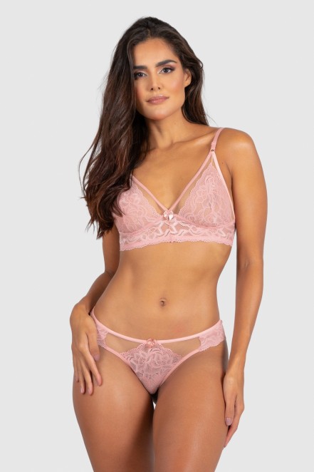 Conjunto Lingerie Isabela (Rosa) | Ref: P03-5-D