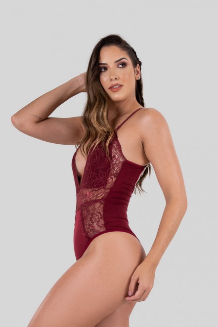 Body Lingerie Vera (Vinho) | Ref: P04-5-D