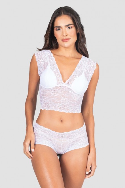 Conjunto Lingerie Cropped (Branco) | Ref: P04-7-A