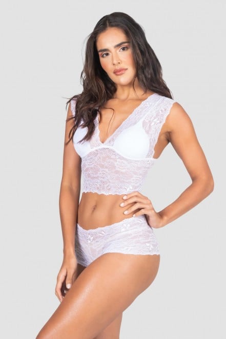 Conjunto Lingerie Cropped (Branco) | Ref: P04-7-A