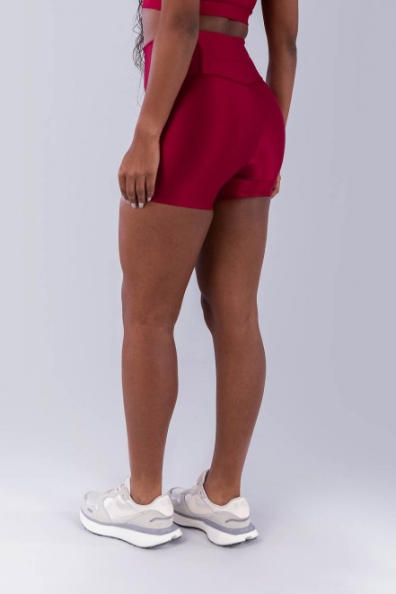 Short Canelado com Bolso no Cós (Cereja) | Ref: K4494-B