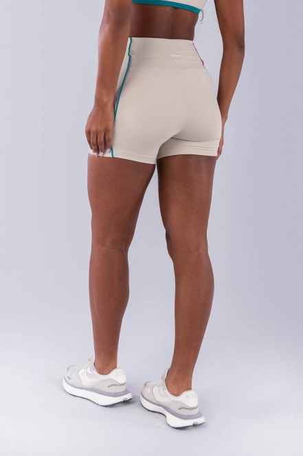 Short com Vivos Coloridos (Bege / Jade / Rosa Chiclete) | Ref: K4477-A