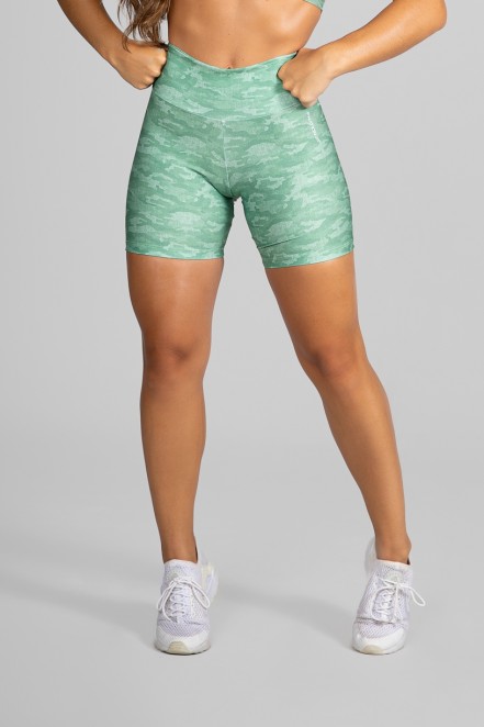 Short Fitness Meia Perna Estampa Digital Camouflaged Green | Ref: GO234-B