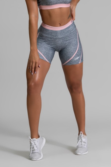 Short Fitness Meia Perna Estampa Digital Pink Fusion | Ref: GO346