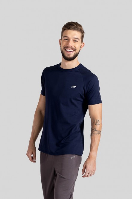 Camiseta Raglan Masculina (Azul Marinho) | Ref: K3115-C