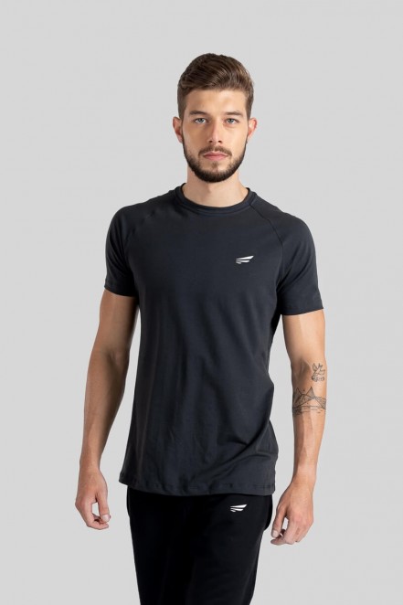 Camiseta Raglan Masculina (Chumbo) | Ref: K3115-F