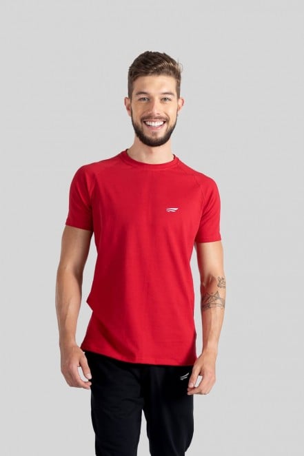 Camiseta Raglan Masculina (Vermelho) | Ref: K3115-D