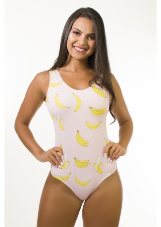 Body Carnaval Estampa Digital Cavado nas Costas (Bananas) | Ref: BD100-041-002