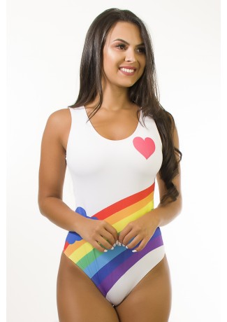 Body Carnaval Estampa Digital Cavado nas Costas (Rainbow) | Ref: BD103-041-002