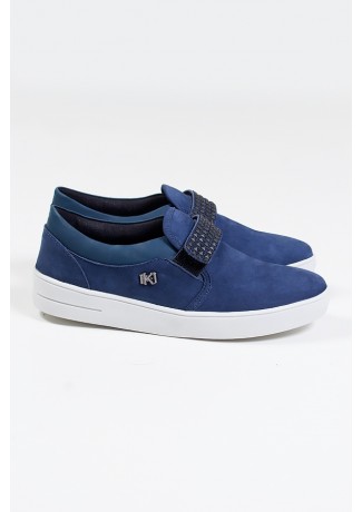 Tênis Mini Sneaker com Velcro (Nobuck Jeans) | Ref: KS-T43-001