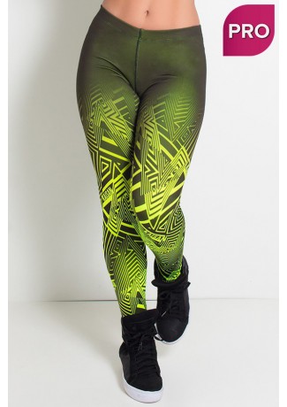 Legging Sublimada PRO (Zig Zag Amarelo Neon) | Ref: NTSP10-002